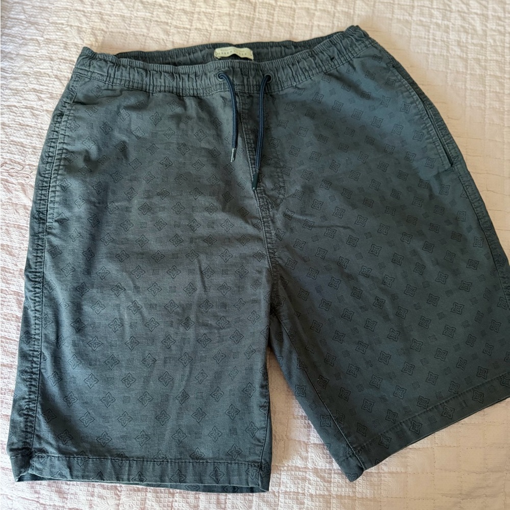 Men's Dark Gray Patterned Drawstring Shorts - image 1